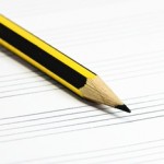 music staff paper and pencil