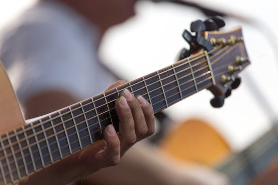 Guitar studio recording session