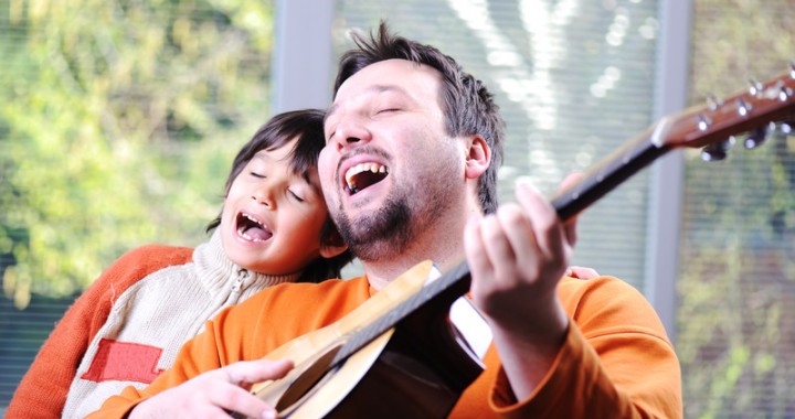 Father & son singing