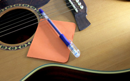 Guitar and paper