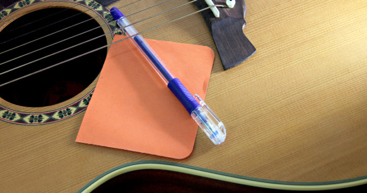 Guitar and paper