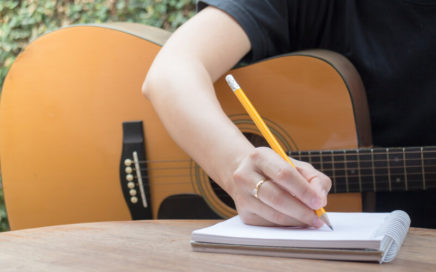 Songwriter writing lyrics