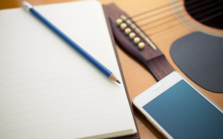 guitar, pencil, music theory